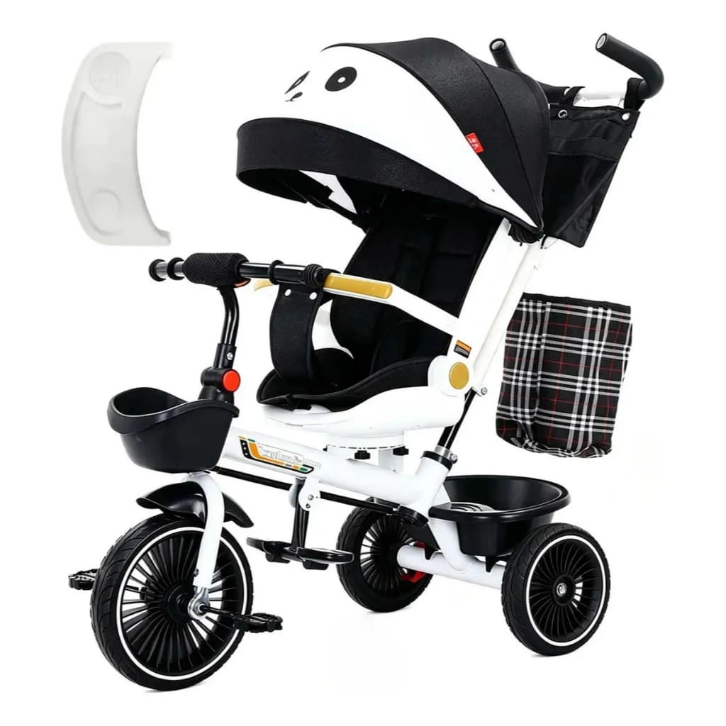 Triciclo Infantil Empurrador 2 em 1 Luxo Carrinho de Passeio Bebê Capota até 30kg Haste Guia Pedal