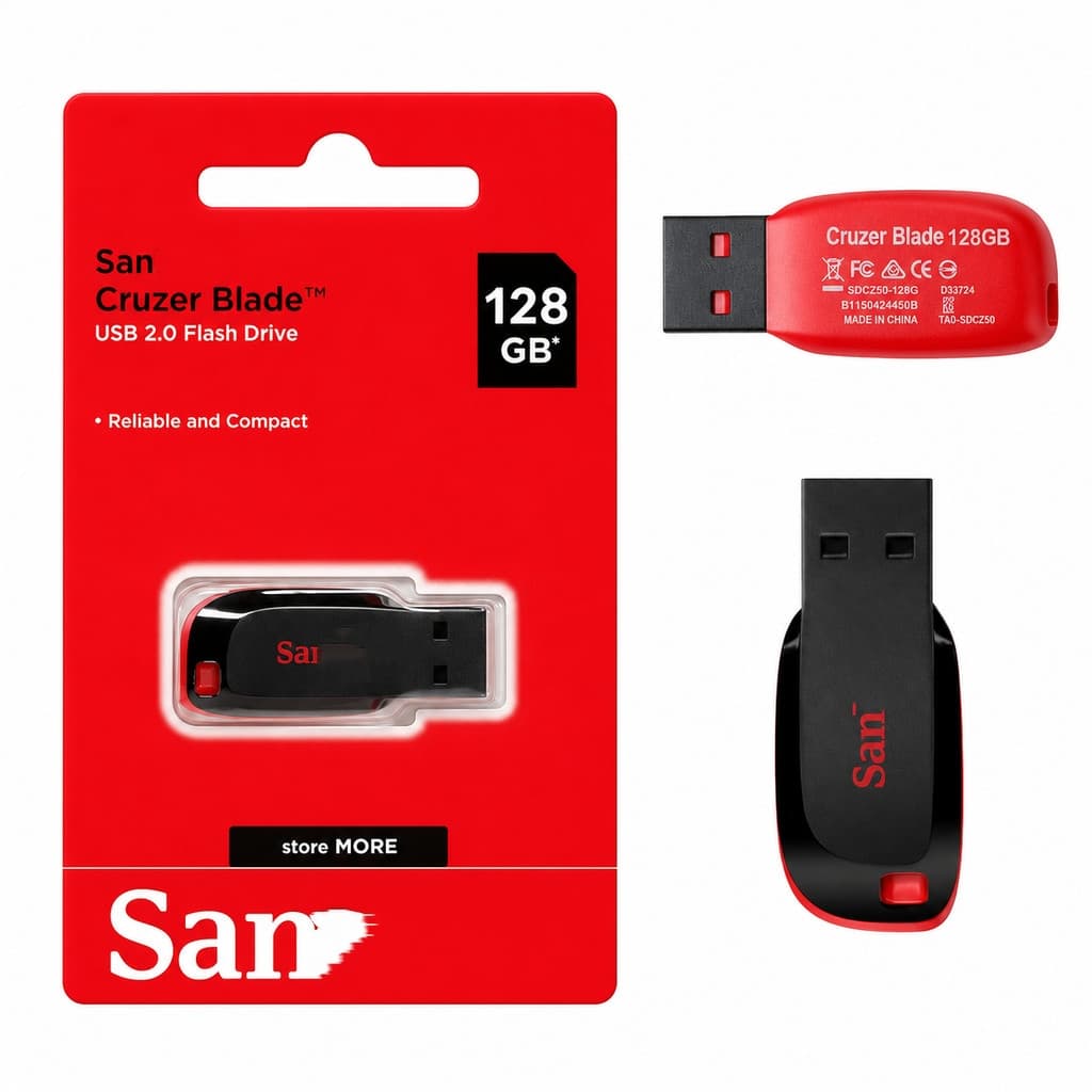 Pendrive Cruzer Blade 128GB USB Flash Drive Portátil Para Notebook