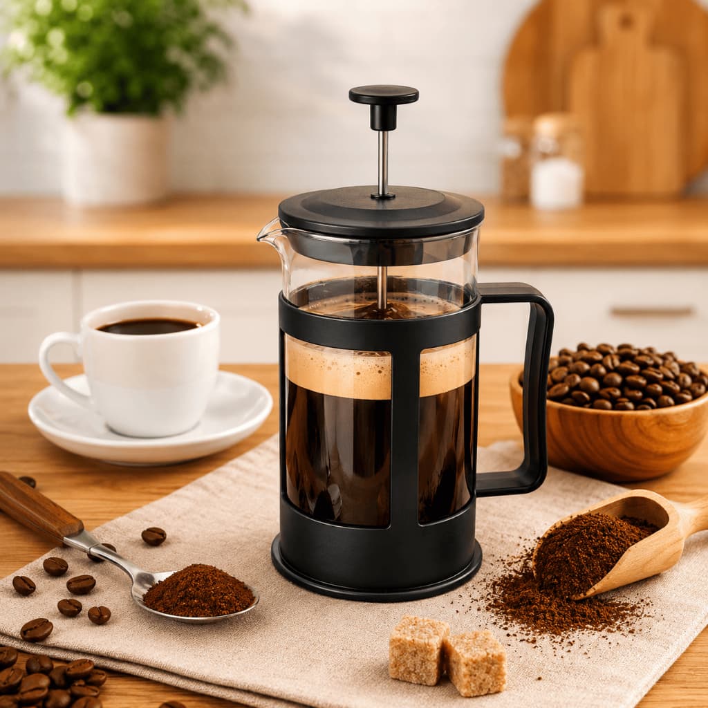 Cafeteira Prensa Francesa Cremeira Café Expresso Leite espuma filtro Chá  Resistente Calor 300ml