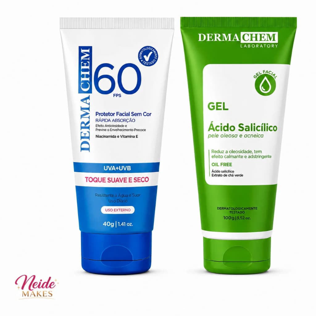 SKIN CARE  Peles Oleosas e Acnes 1 Gel Antioleosidade 1Protetor Solar Fps60 Dermachem