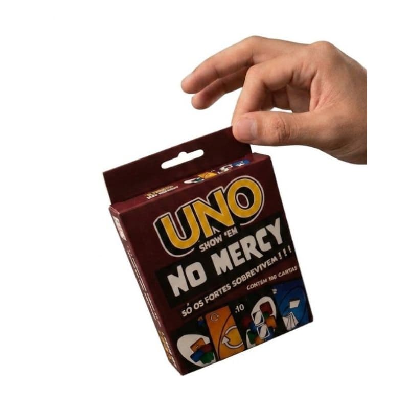 UNO No Mercy Jogo de Cartas com Novas Regras, Diversão Para a Família e Amigos 168 Cartas Exclusivas