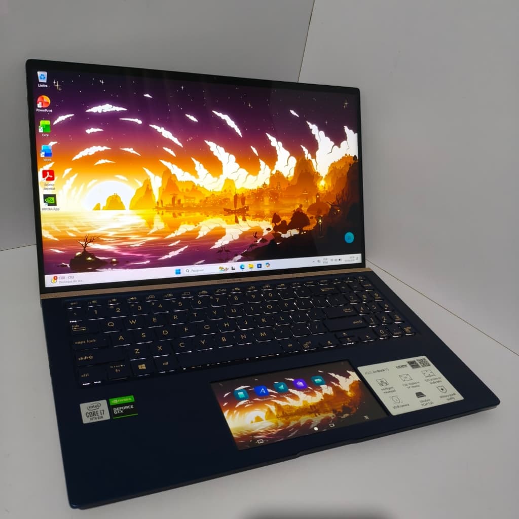Notebook ASUS ZENBOOK, Core i7 10ª,  GTX 1650, 16GB RAM, 512GB SSD NVMe, 15.6P FHD IPS Com ScreenPad