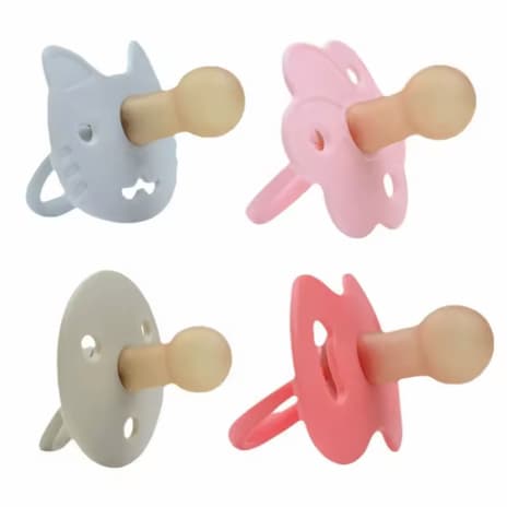 Chupetas para bebês, cabeça redonda, cabeça plana, mordidas diurnas e noturnas, chupeta de silicone