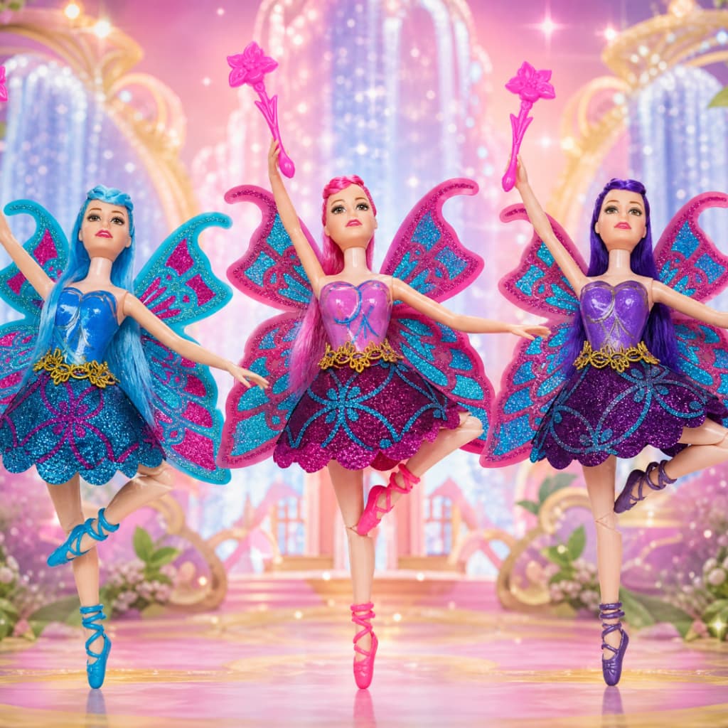Boneca Fada com Asas Articulada Infantil Estilo Princesa