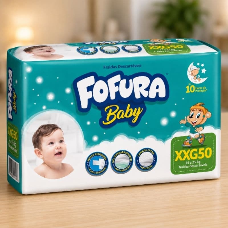 FRALDA FOFURA BABY HIPER XXG 50 UNIDADES