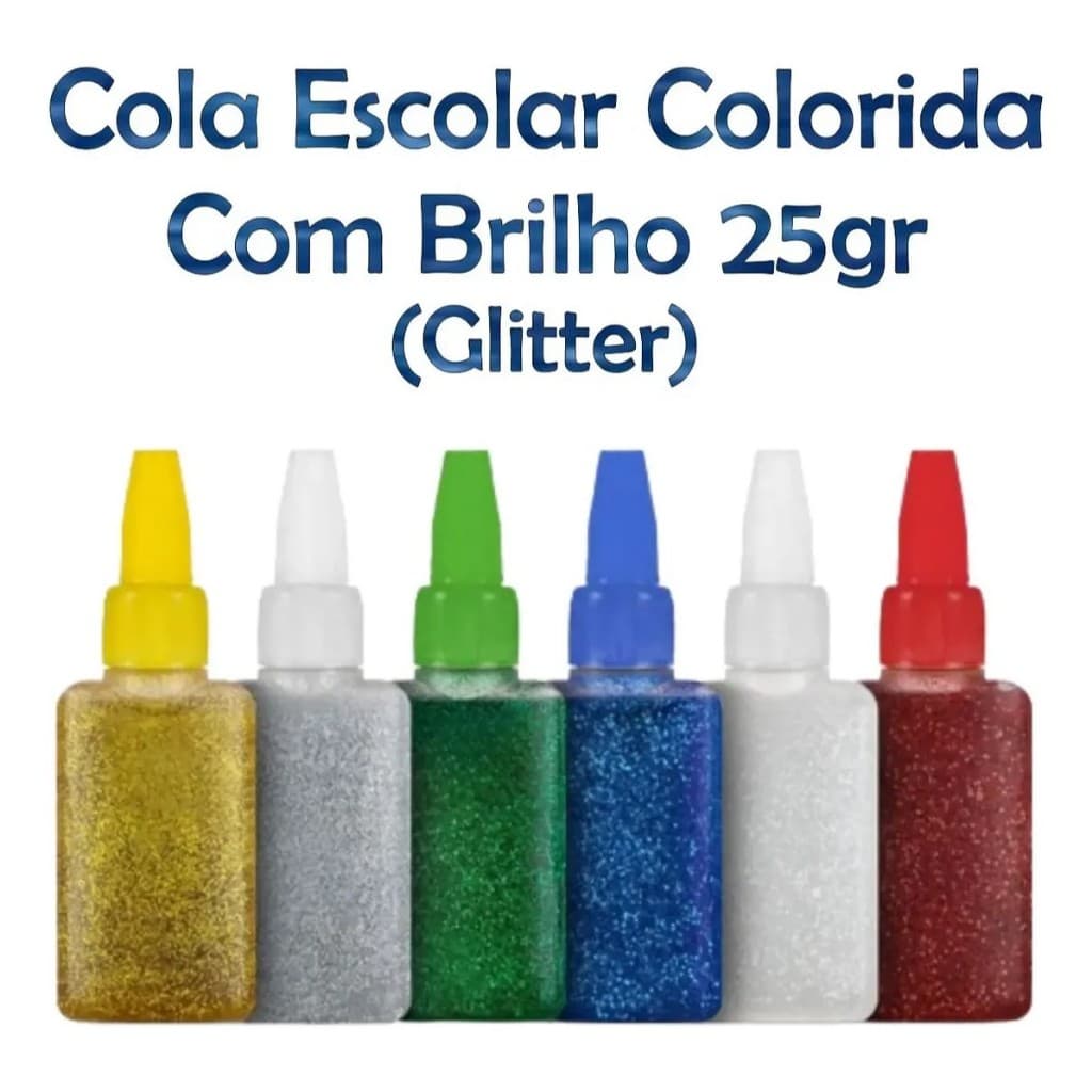 Cola Colorida C/ Glitter 25g Cx C/ 6 Cores