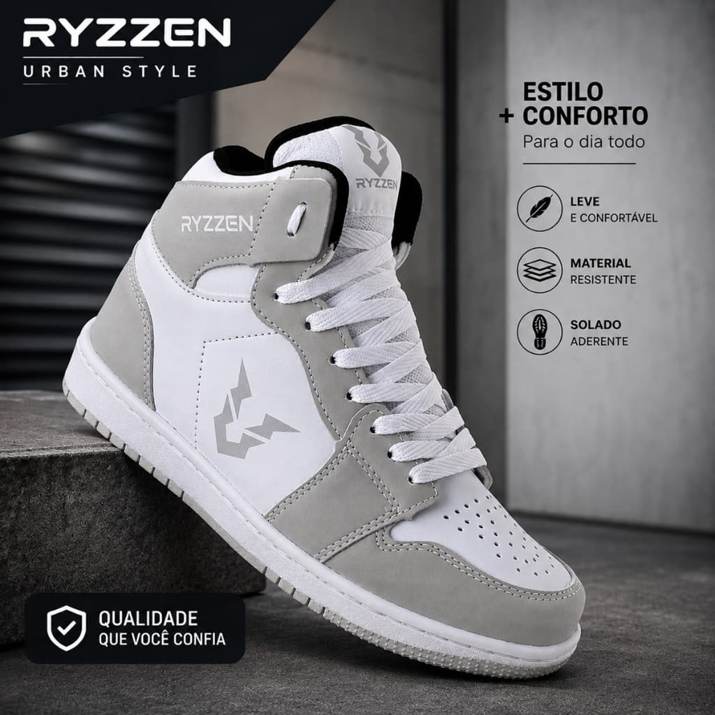 Tenis Cano Alto Botinha Bota Esportiva para Treino Academia Basquete Ryzzen