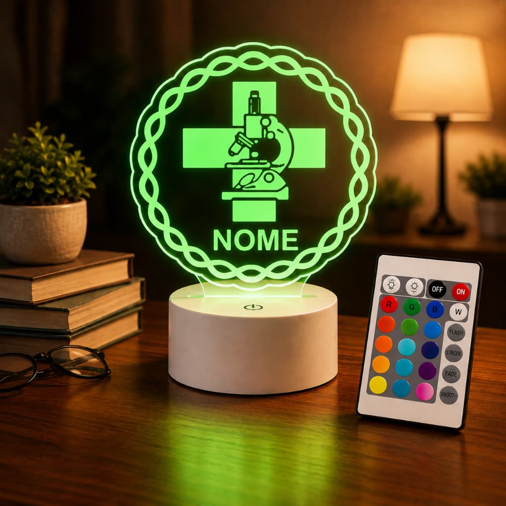 Luminária Led 3d | Biomedicina Biomédica | Abajur Presente Criativo Decoração Multicores