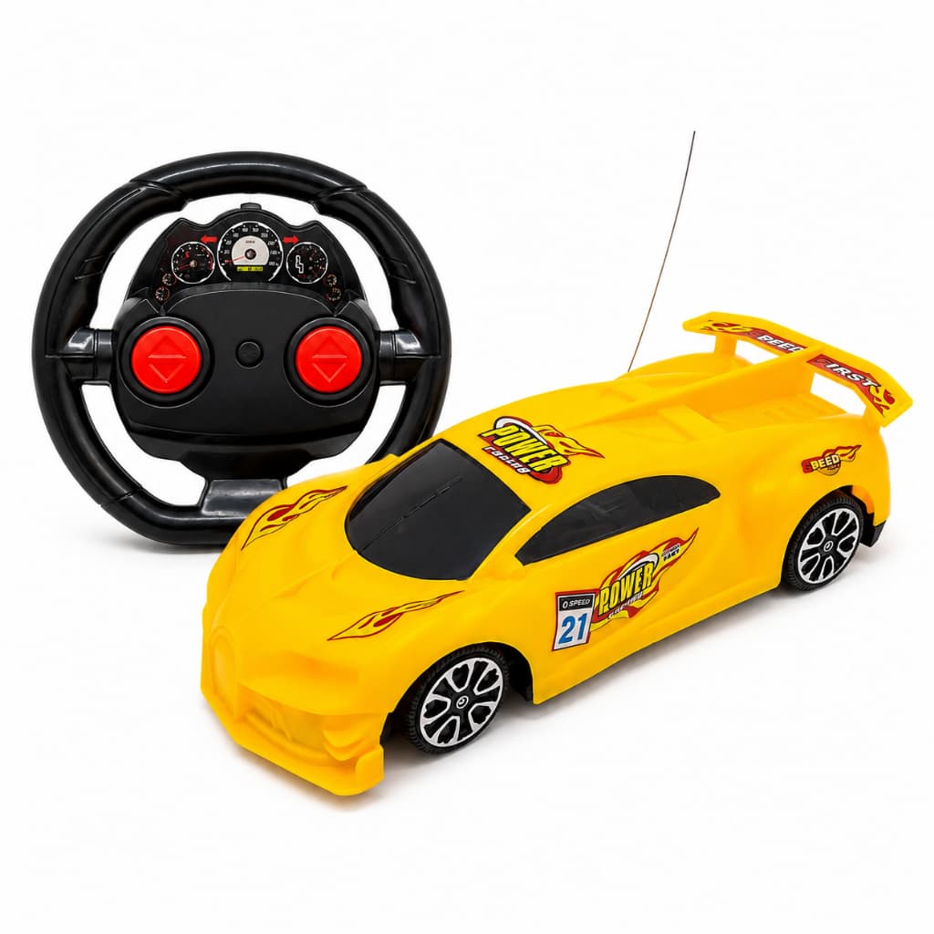 Carrinho de Controle Remoto Infantil com Luzes nas Rodas Carro Esportivo 18cm + Controle