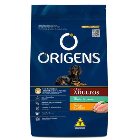 Ração Origens para Cachorro Adulto Porte Mini e Pequeno Frango e Cereais 15kg Cães Raças Pequenas