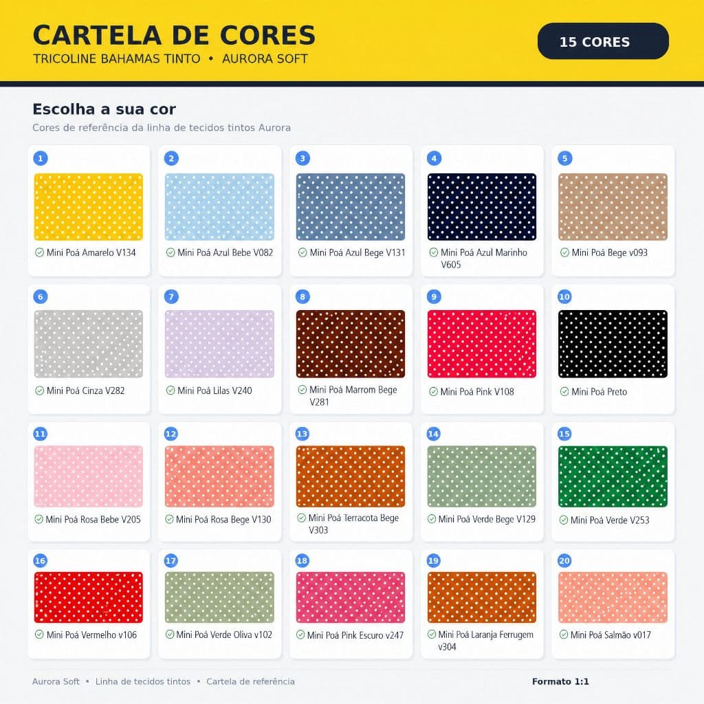 Tecido Tricoline Premium Mini Poá Peripan 100% Algodão 50 cm x 150cm Costura Criativa Artesato Patchwork Vestido Decoraç