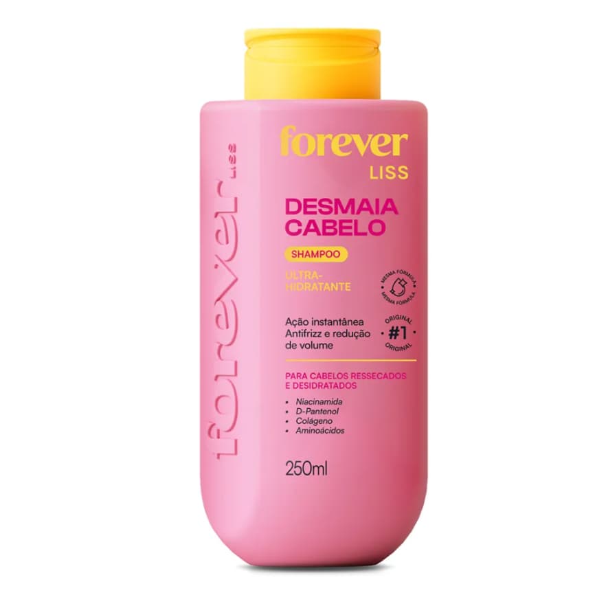 Forever Liss Desmaia Cabelo Shampoo Ultra Hidratante 250ml - Cabelos Ressecados e Desidratados