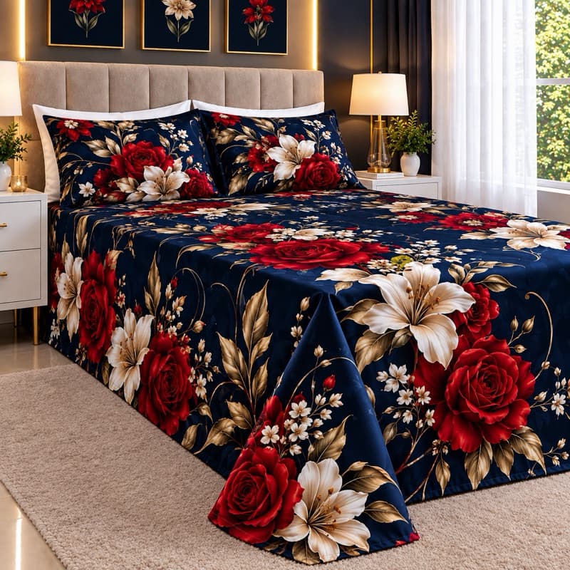 Jogo de Cama Casal Queen 900 Fios  Algodão Premium 2.50x2.30 Com 2 Fronhas Cobre Leito Premium