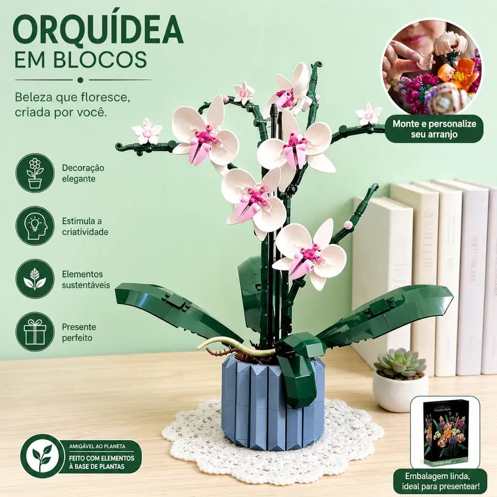 Blocos De Montar Buquê De Rosas 608/939 Peças Presente Romântico Compatível Lego Decoração