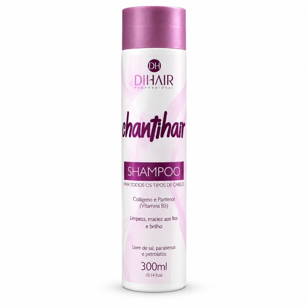 Shampoo Hidratante Chantihair Dihair 300ml - Com Colágeno e D-Pantenol | Brilho e Maciez