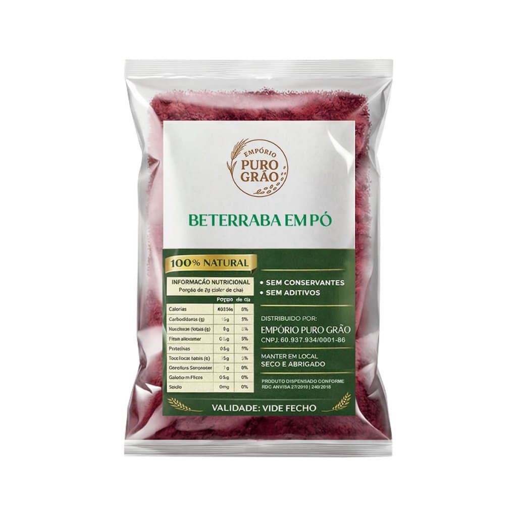 Farinha de Beterraba em Pó 100% Pre Treino Sem Cafeína Suplementos Alimentar Nutrição Po de Beterraba Pura