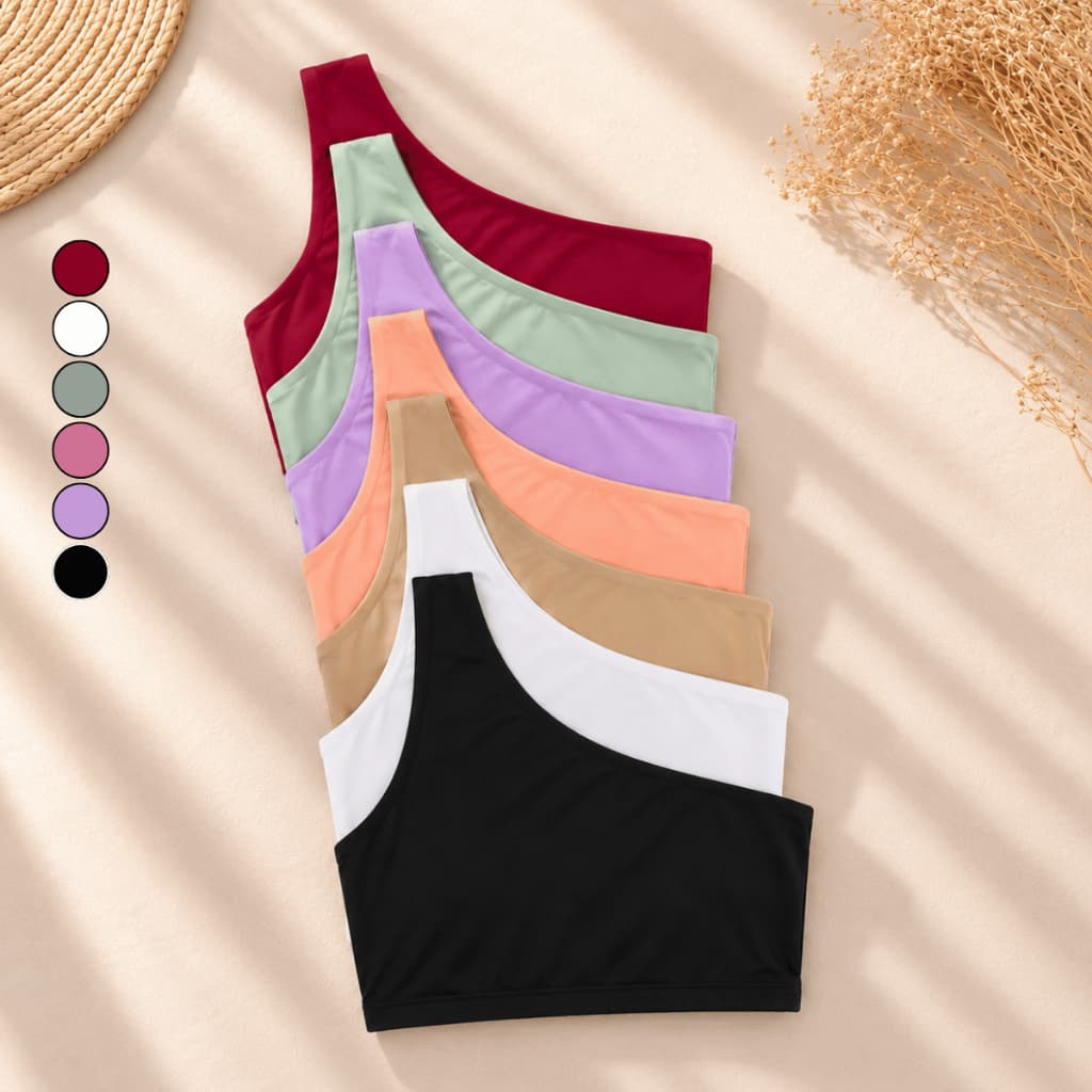 Top Fitness Feminino Mula Manga Ombro Único Cropped Academia Treino Moda Fitness
