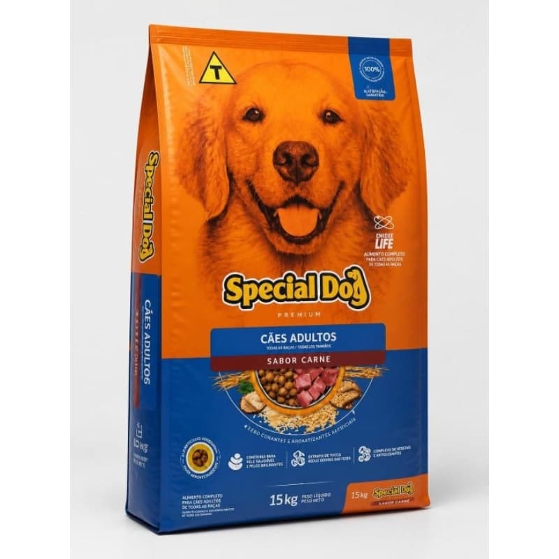 Ração Special Dog Premium 15kg Carne para cães cachorro adulto