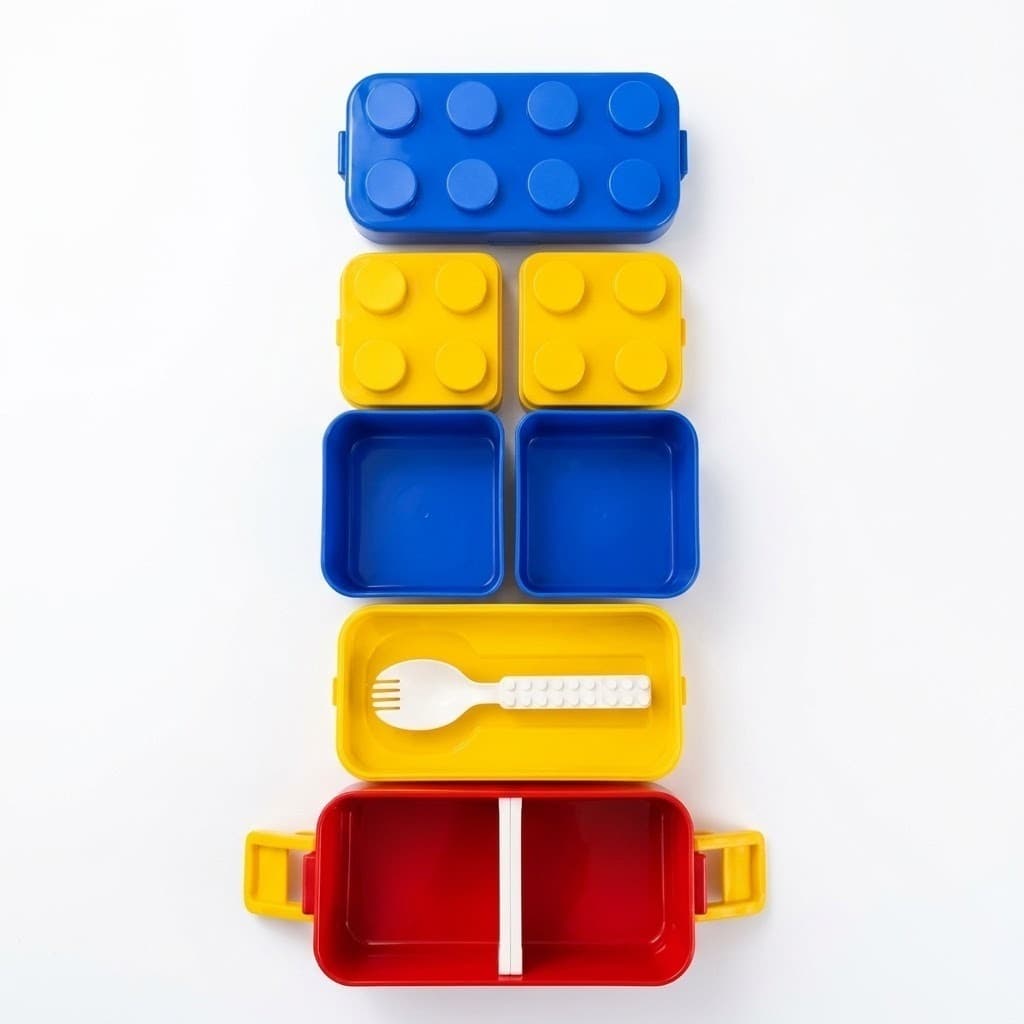 Lancheira Infantil com Design de Blocos de Montar (Divertida e Multiuso)