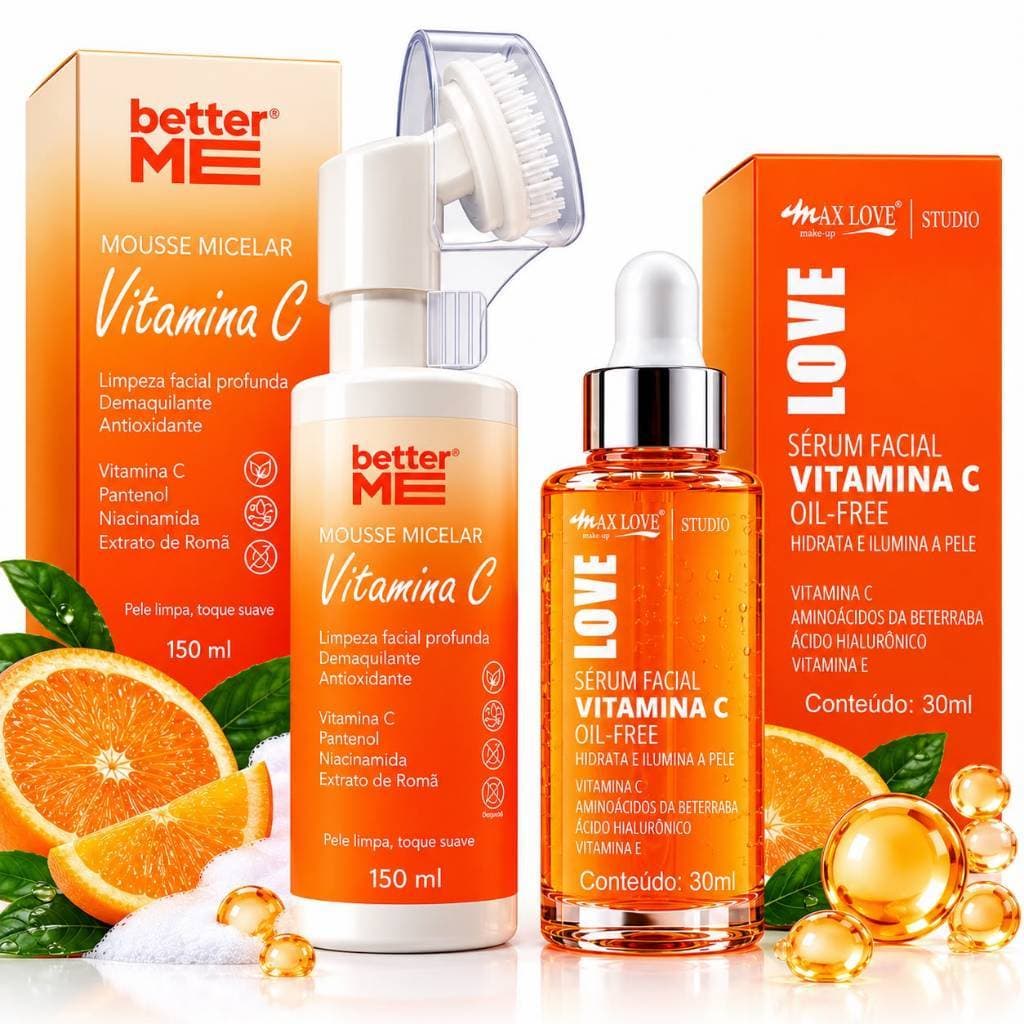 Kit Skin Care Vitamina C Mousse Micelar 150ml + Sérum Facial Vitamina C 30ml