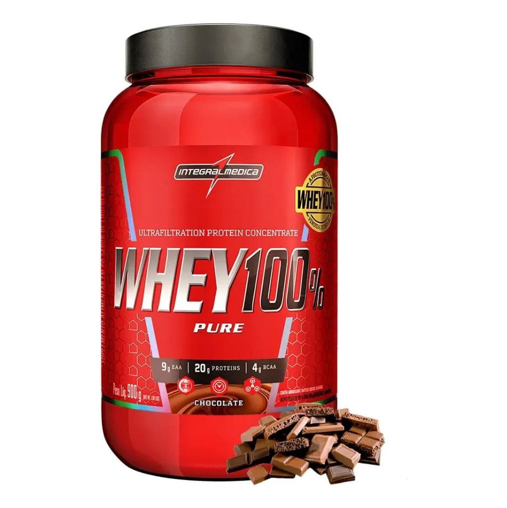 Whey 100% Pure Protein Concentrado Chocolate INTEGRALMEDICA 900g