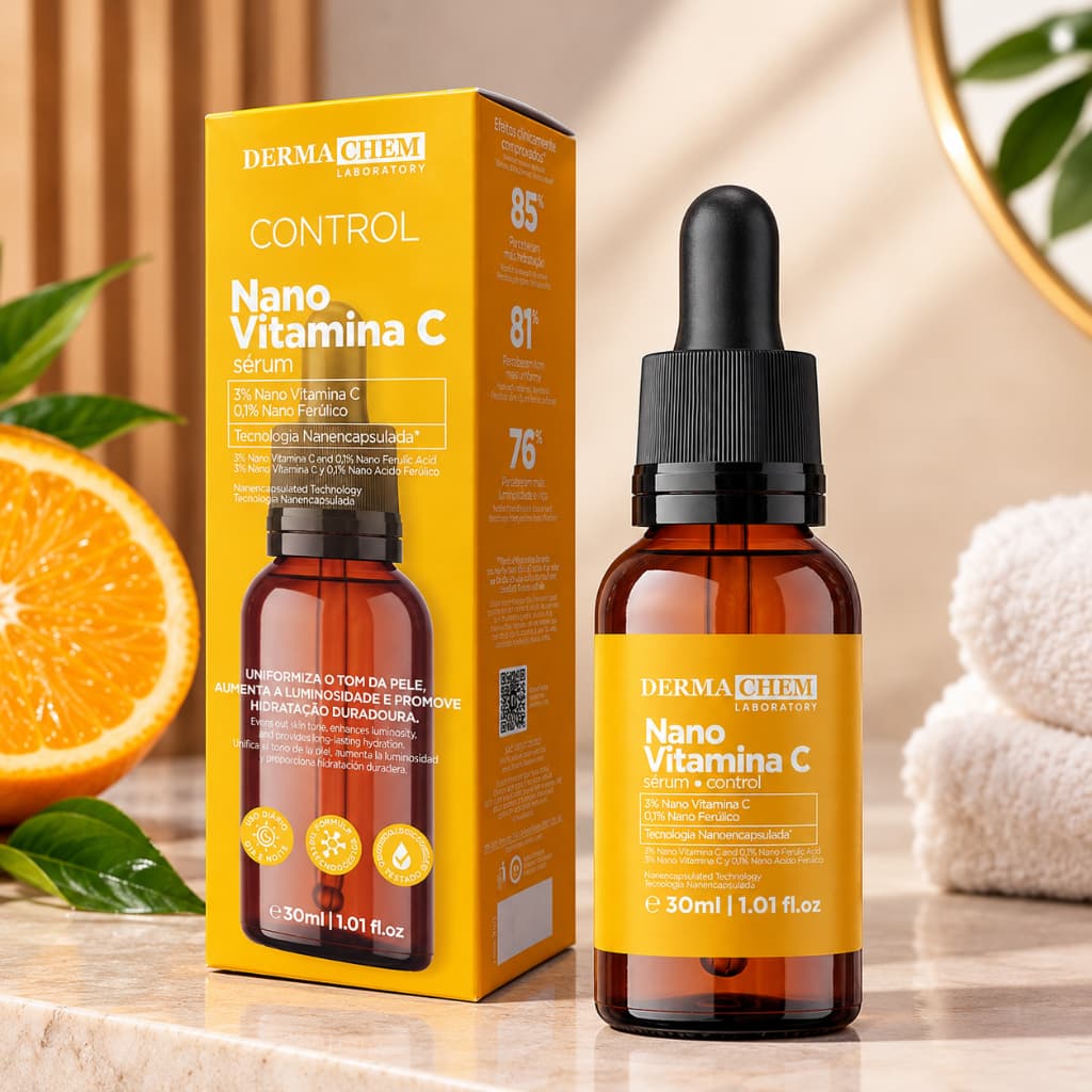 Sérum Facial Nano Vitamina C Antioxidante Iluminador Uniformiza Manchas Viço 30ml Dermachem