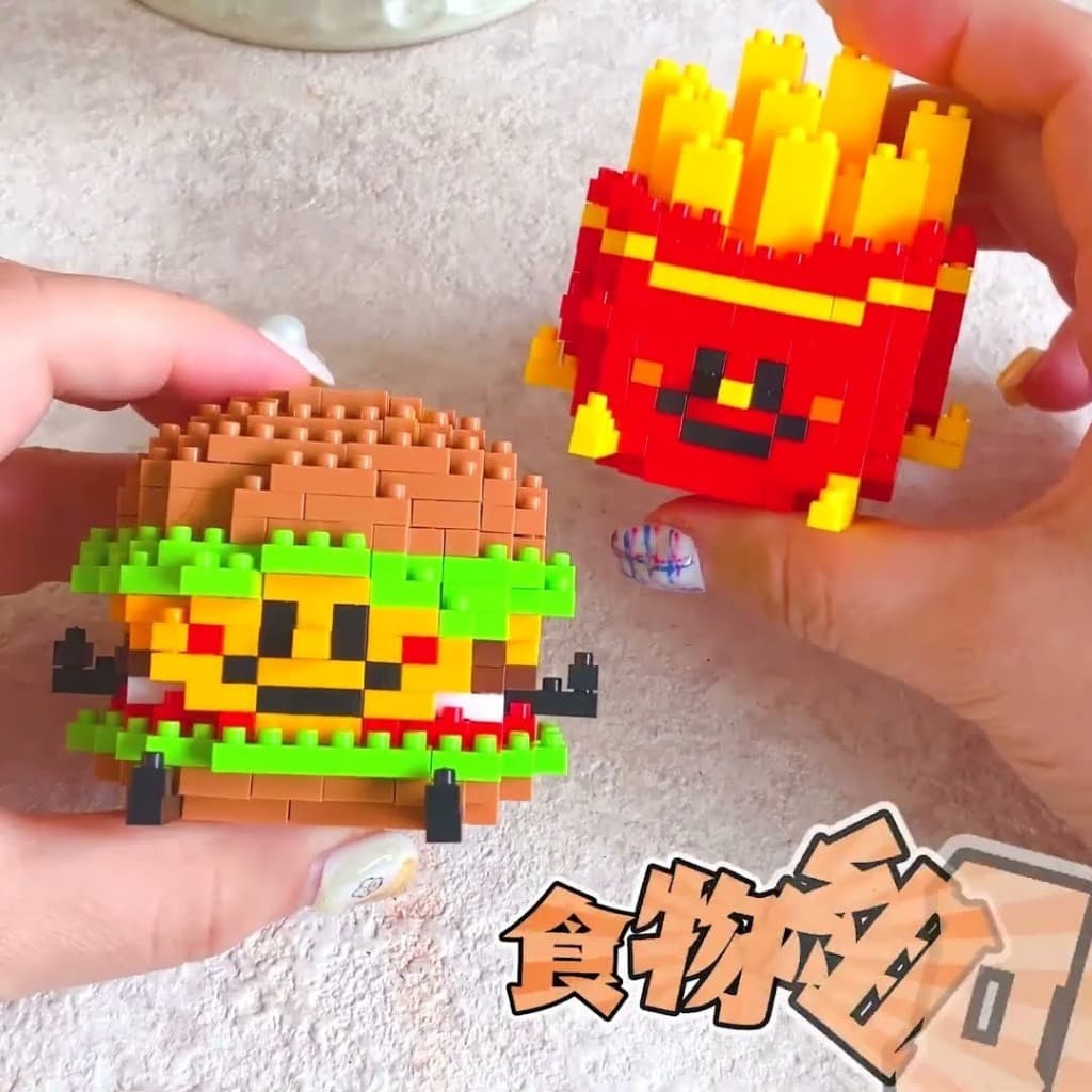 Brinquedo Lanches Divertidos LEGO MONTAR – Mini Food Toys em Blocos Colecionáveis Divertidos