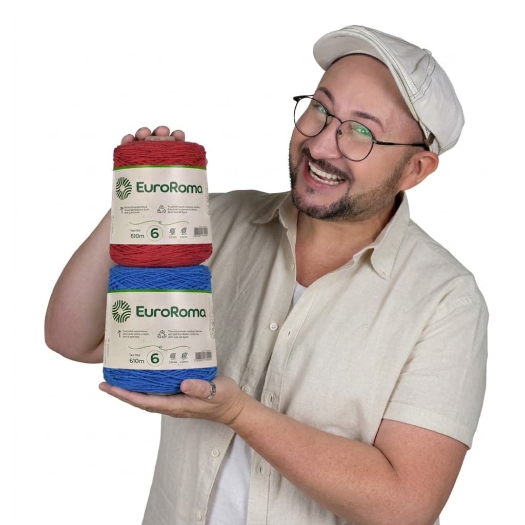 Kit 2 Unidades Barbante EuroRoma Fio N6 ou N8 600g para Crochê - ESCOLHA SUA COR