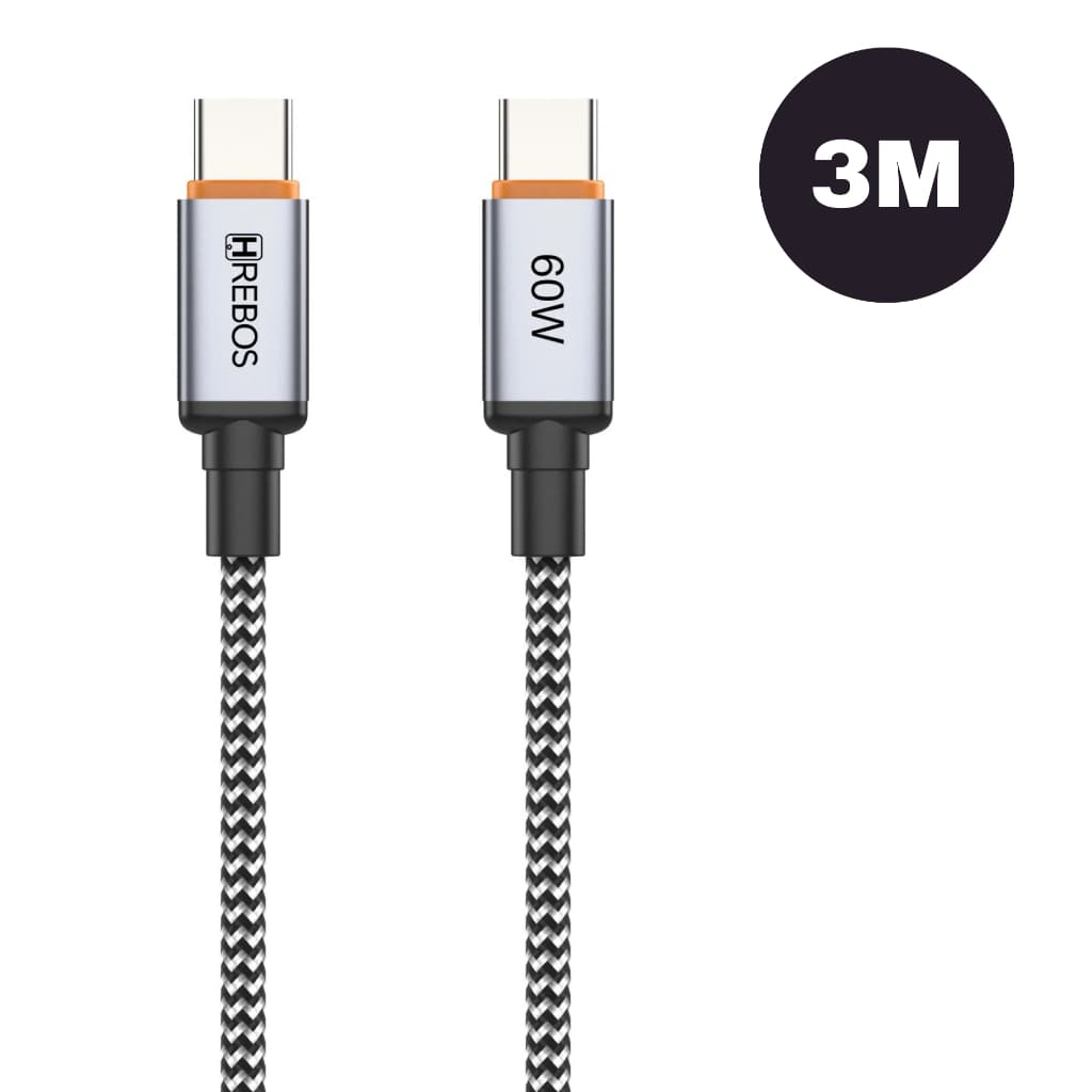 Cabo Tipo C 2m Cabo Tipo C 3m Carregamento Rápido Nylon Reforçado Cabo USB Carregador de Celular