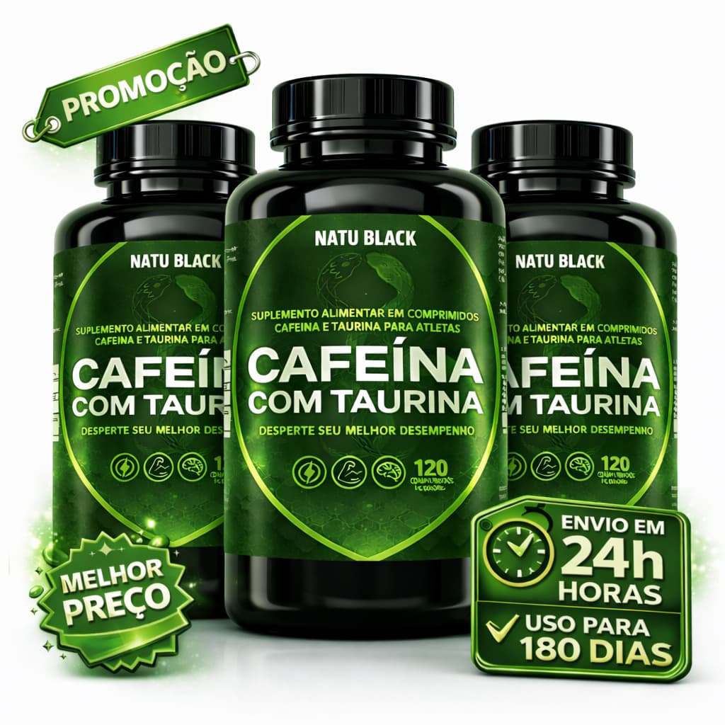03 Cafeina com Taurina Termogenico Pre Treino Concentrado (  KIT PARA 06 MESES USO  )
