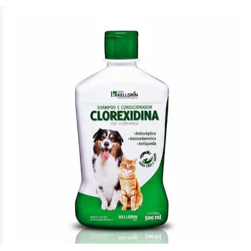 Shampoo 5 em 1 Clorexidina Kelldrin 500ml para Cães e Gatos | Higiene e Cuidado