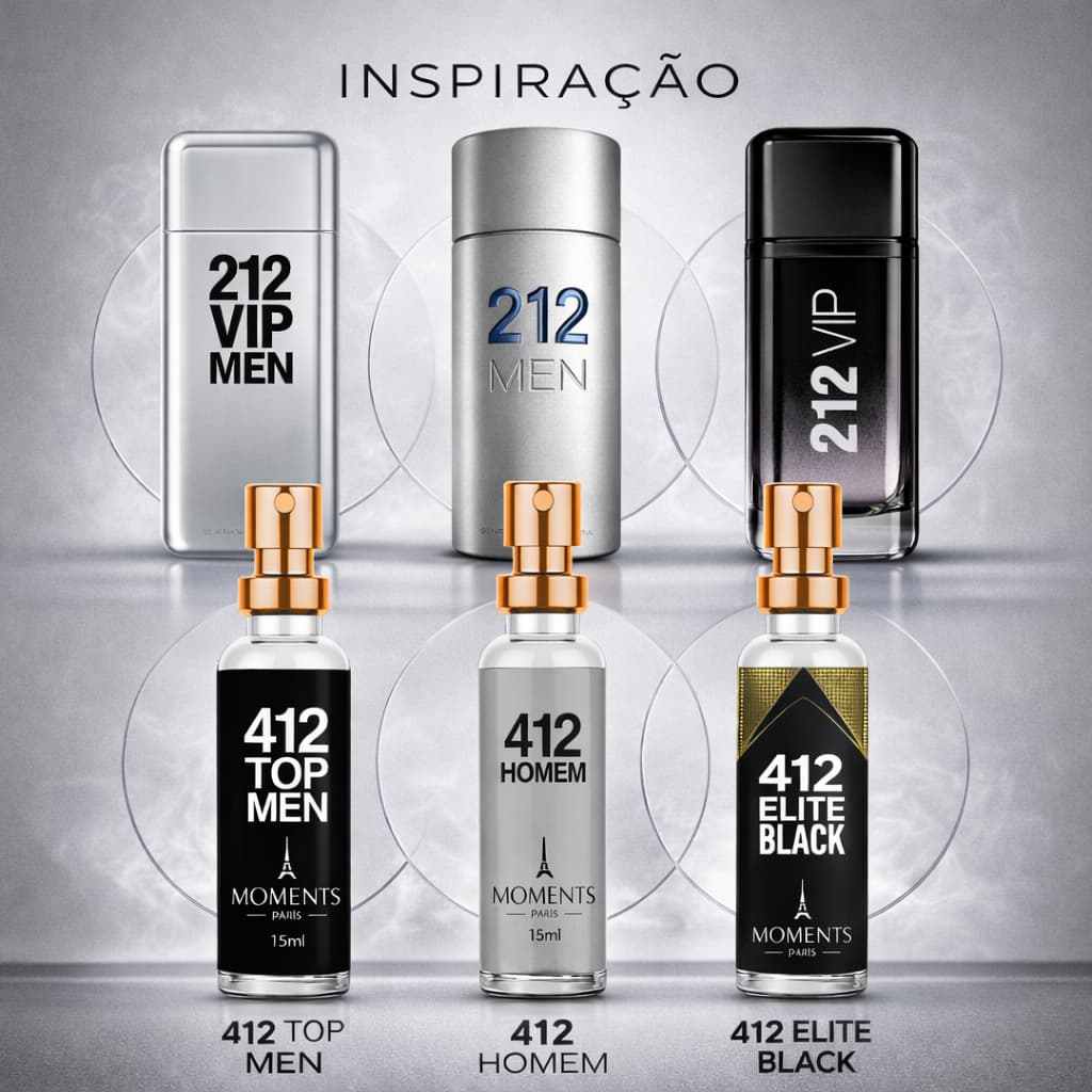 412 Perfume Importado Eau de Parfum EDP Masculino 15ML Moments Alta Fixação Bolso Contratipo Homem