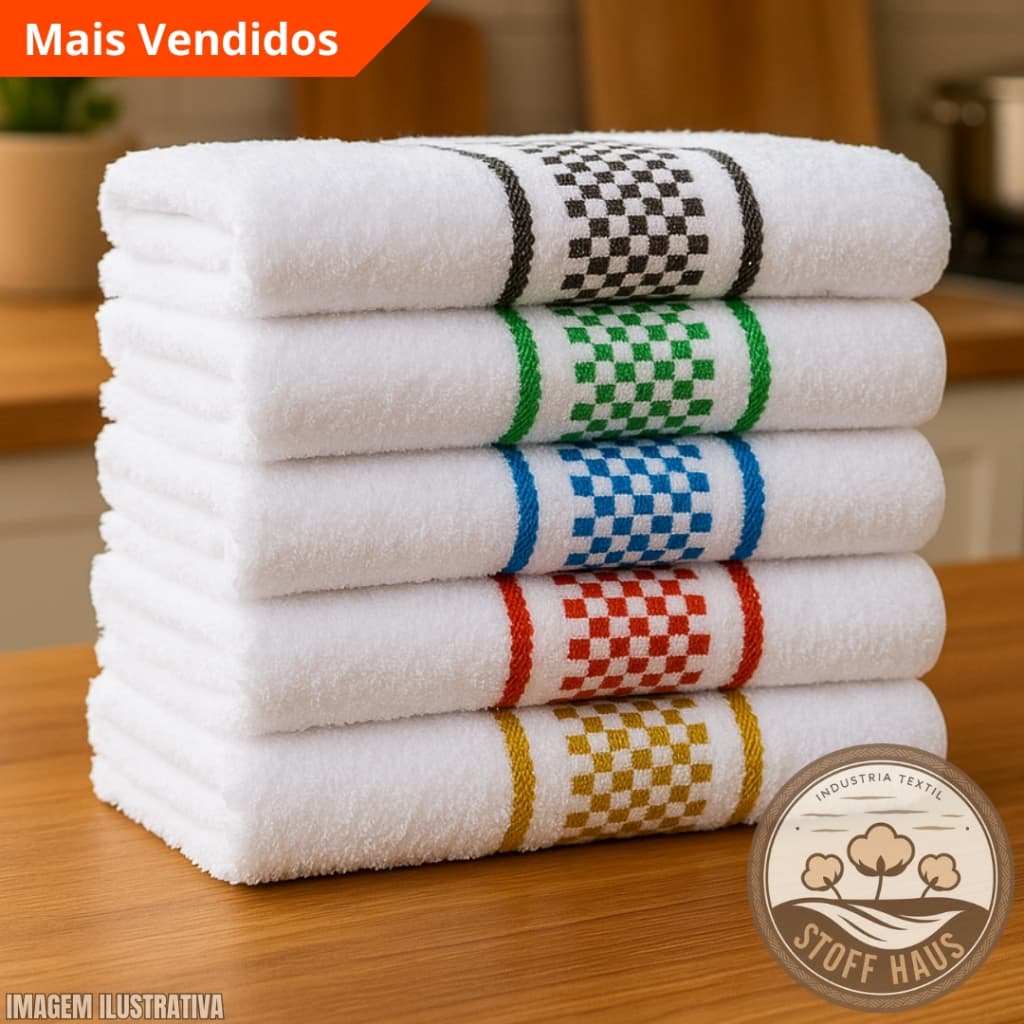 Super Kit 10 / 05 Panos de Prato/Copa Premium 100% Algodão Atoalhada Felpuda Grande Toalha Cozinha