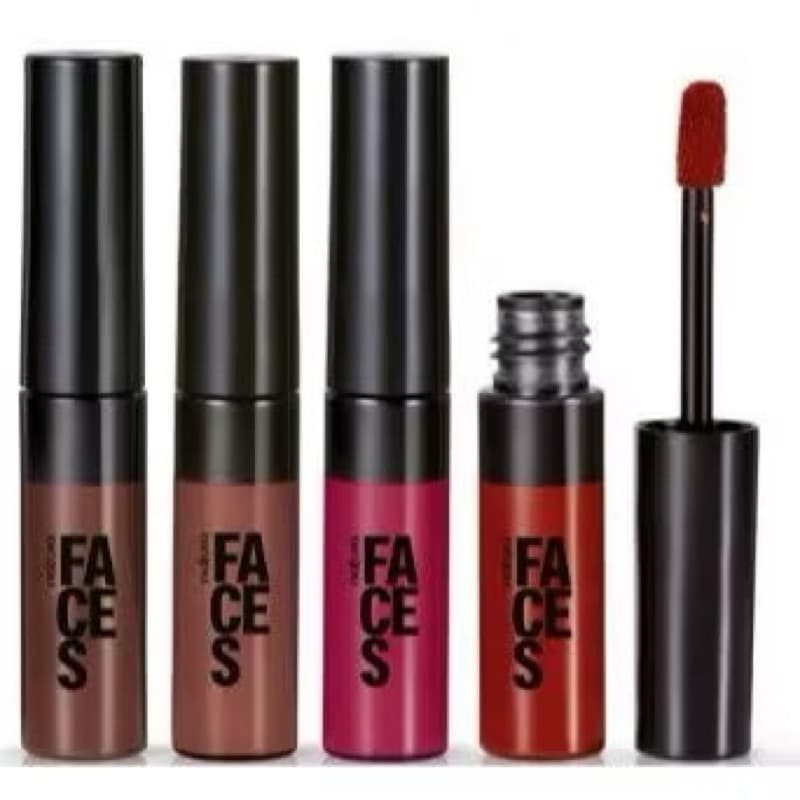 Batom Líquido Natura Faces Matte Longa Duração Matte ou Cremoso Várias Cores