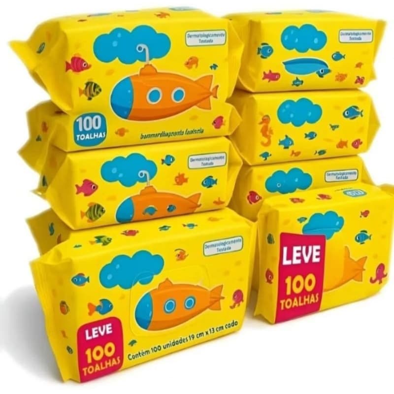 Kit 2 Lenço Umedecido Clean Baby 100 Folhas Cada Toalha Umedecida Infantil