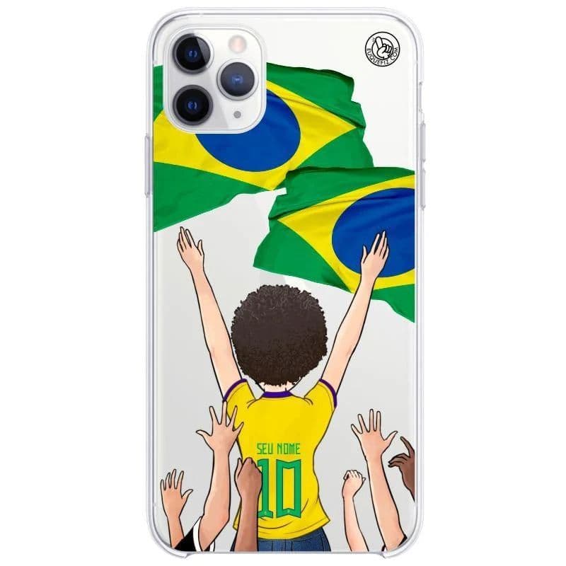 Capinha de Celular Torcedora do Brasil Cabelo afro - Diversos Celulares