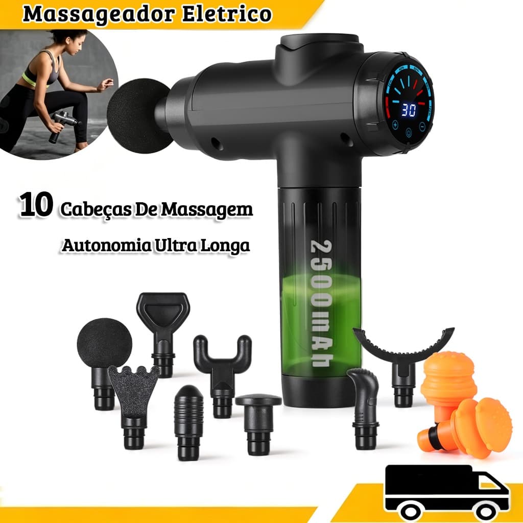 Massageador Fascial Profissional, Massageador Para Relaxamento Muscular, Portátil, Com Tela Led