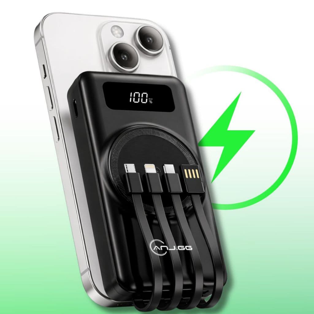 Power Bank Indução 20000mah Carregador Portátil c/ Cabos Universal IOS Android Fone Ouvido Tablet