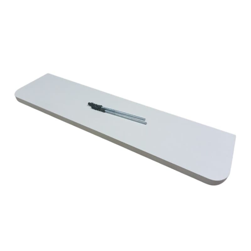 Prateleira de boleada, arredondada flutuante MDF 18mm Branco 120x20 com suporte invisível salão, parede, quarto, s