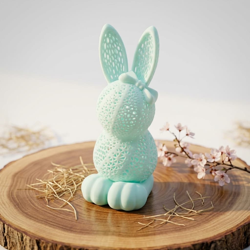 Luminária Coelhinho Decorativa LED – Luz Noturna Infantil | Abajur Coelho 3D | Quarto Infantil e Decoração | Vela LED
