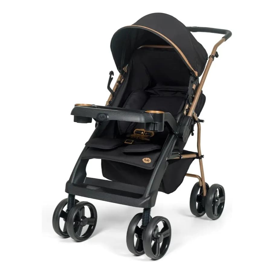 Carrinho De Bebê 0 A 15kg Bolt Preto E Dourado Tutti Baby 10.018.001