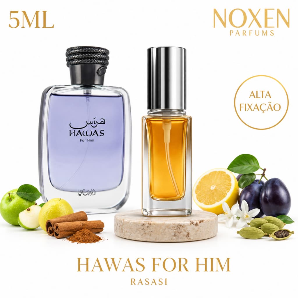 Perfume Masculino 5ml Premium Hawas for Him Importado Vidro Spray