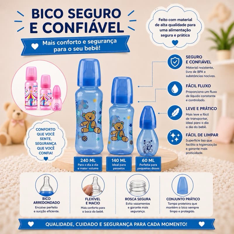 kit Mamadeira Bebe menino ou menina mais barato