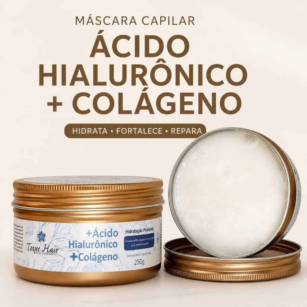 Creme Facial Ácido Hialurônico + Colágeno 100g Hidratante Anti Idade Toque Hair