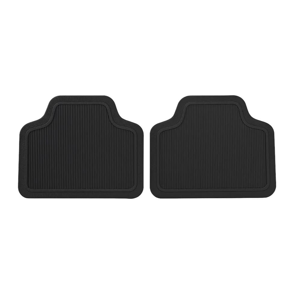 Tapete Automotivo Borracha Pvc Traseiro Carro Modelo Universal Jogo 2 Peças Preto