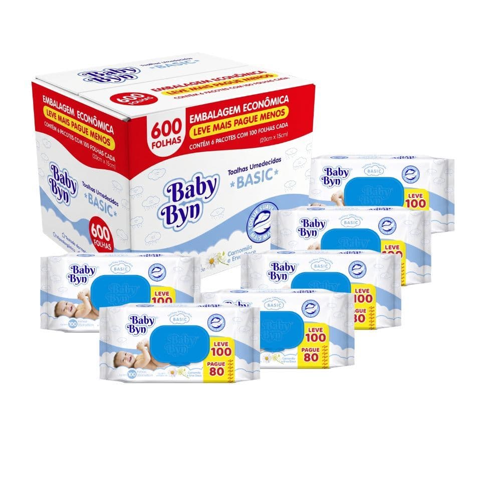 Toalha Umedecida Baby Byn Basic 600 Folhas (6undX100fls)