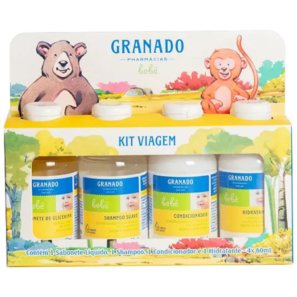 Kit Viagem Bebê Granado 60ml Sabonete Shampoo Condicionador Hidratante