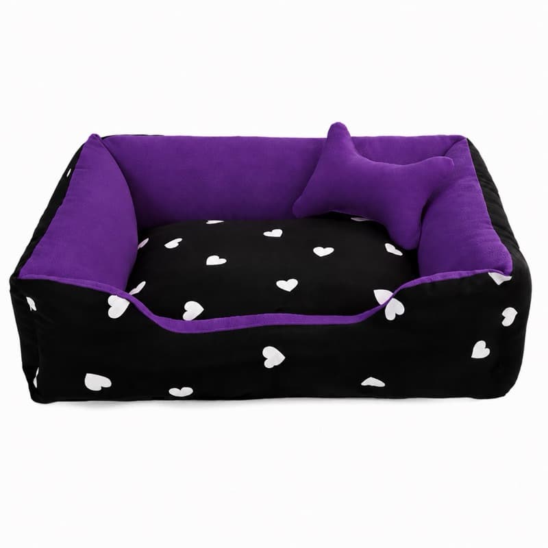 Caminha de Cachorro Gato Cama Pet Dog Luxo Médio e Grande Casinha Pet Coração 100% Algodão + Ossinho