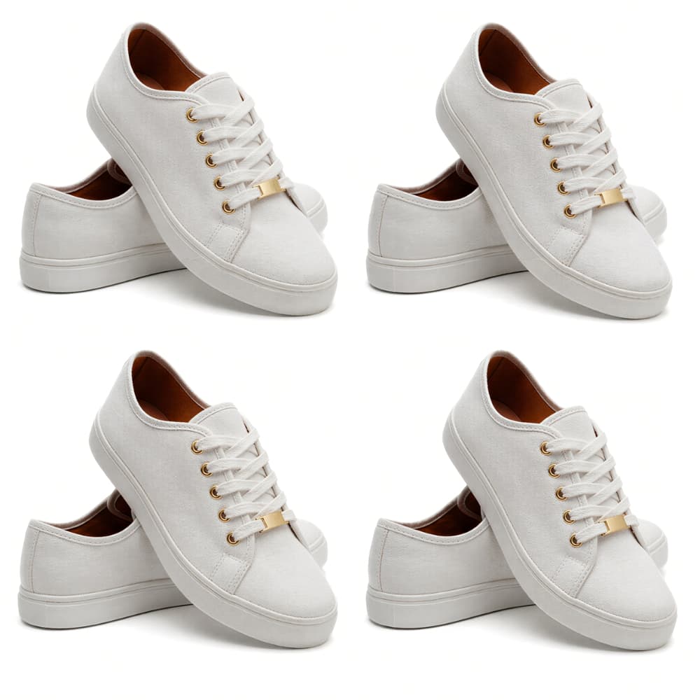 Kit 2 Tênis Feminino Casual Sapatenis Branco Sapato Confortável Macio Estiloso