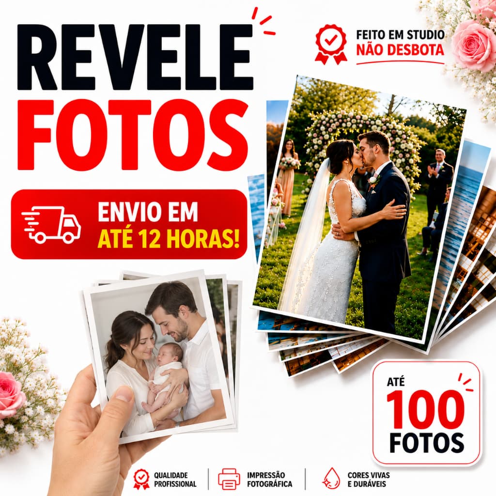 Revelação de Fotos kit 10x15 em Papel de Alta Qualidade Premium Pacote até 100 fotos